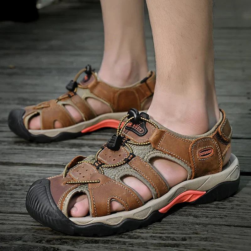 Sandalia Gladiador de Cuero Genuino para Hombre