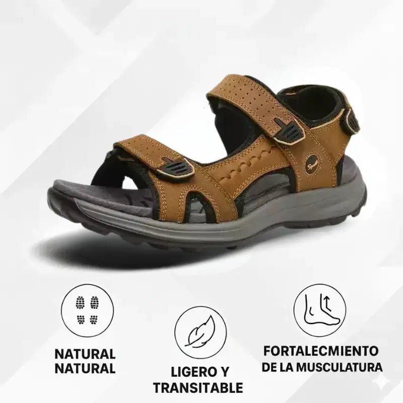 OrthoSport | SANDALIA ORTOPÉDICA DE PIEL PARA HOMBRES - Meriva 🇲🇽