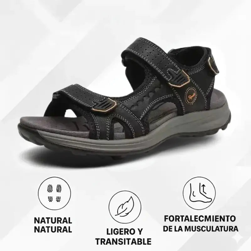 OrthoSport | SANDALIA ORTOPÉDICA DE PIEL PARA HOMBRES - Meriva 🇲🇽