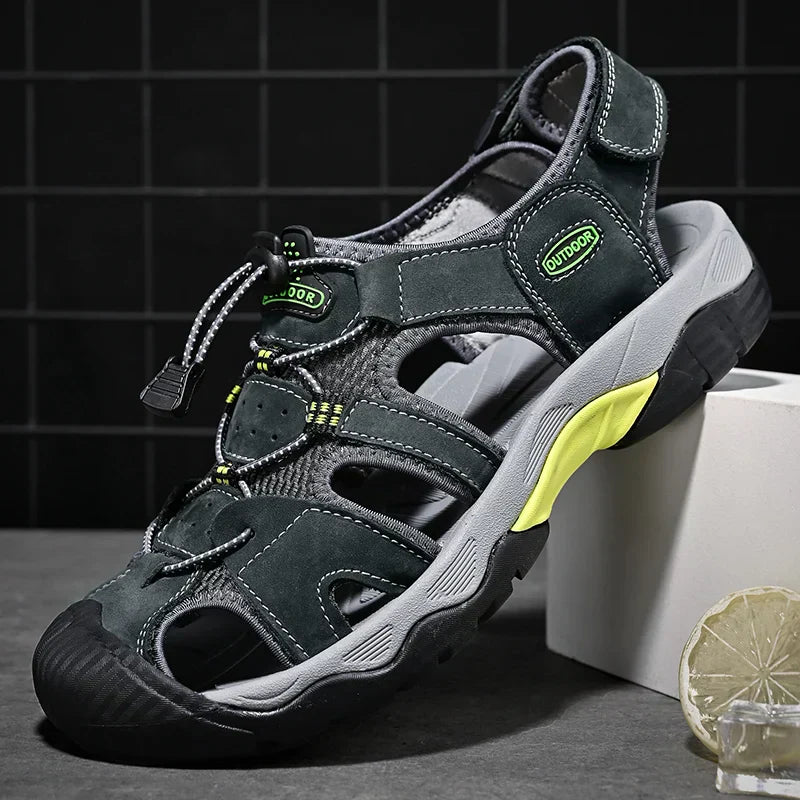 Sandalia Gladiador de Cuero Genuino para Hombre