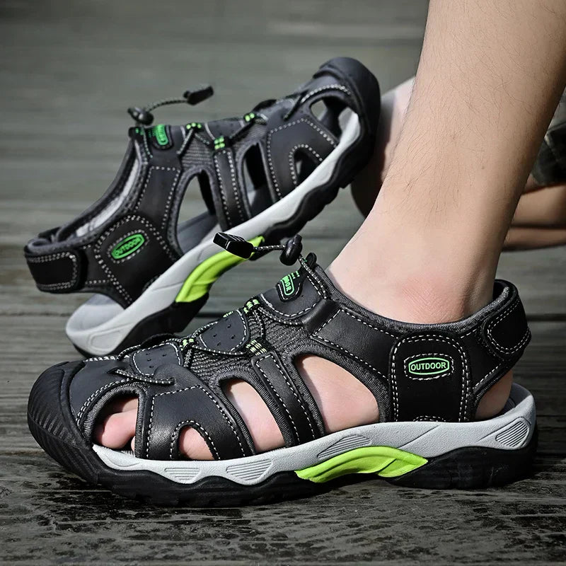 Sandalia Gladiador de Cuero Genuino para Hombre