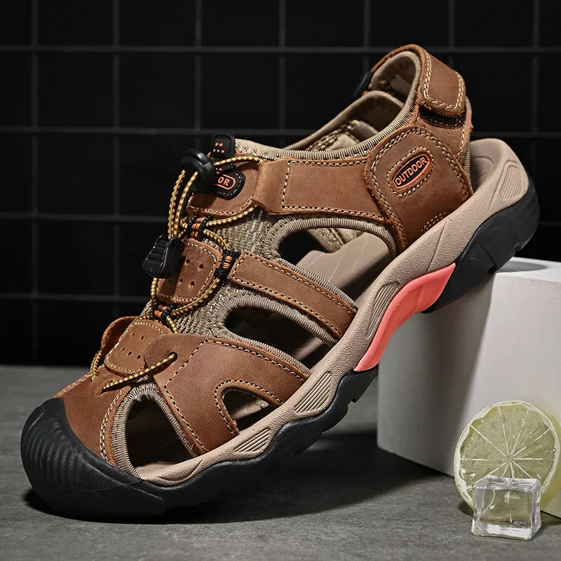 Sandalia Gladiador de Cuero Genuino para Hombre