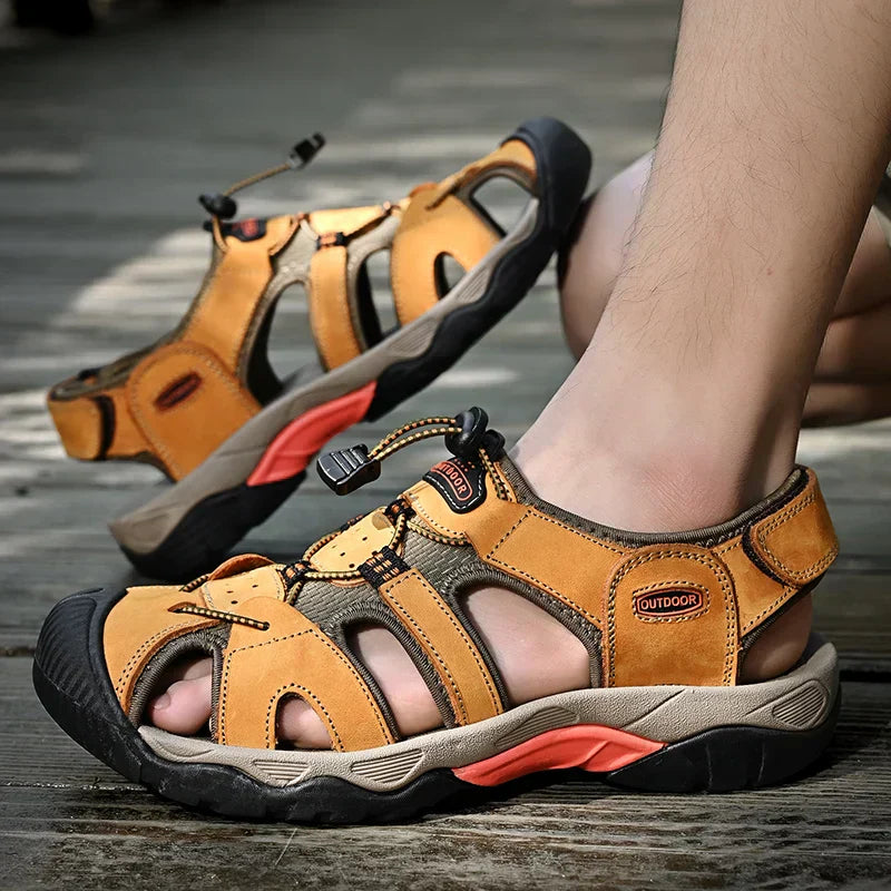 Sandalia Gladiador de Cuero Genuino para Hombre