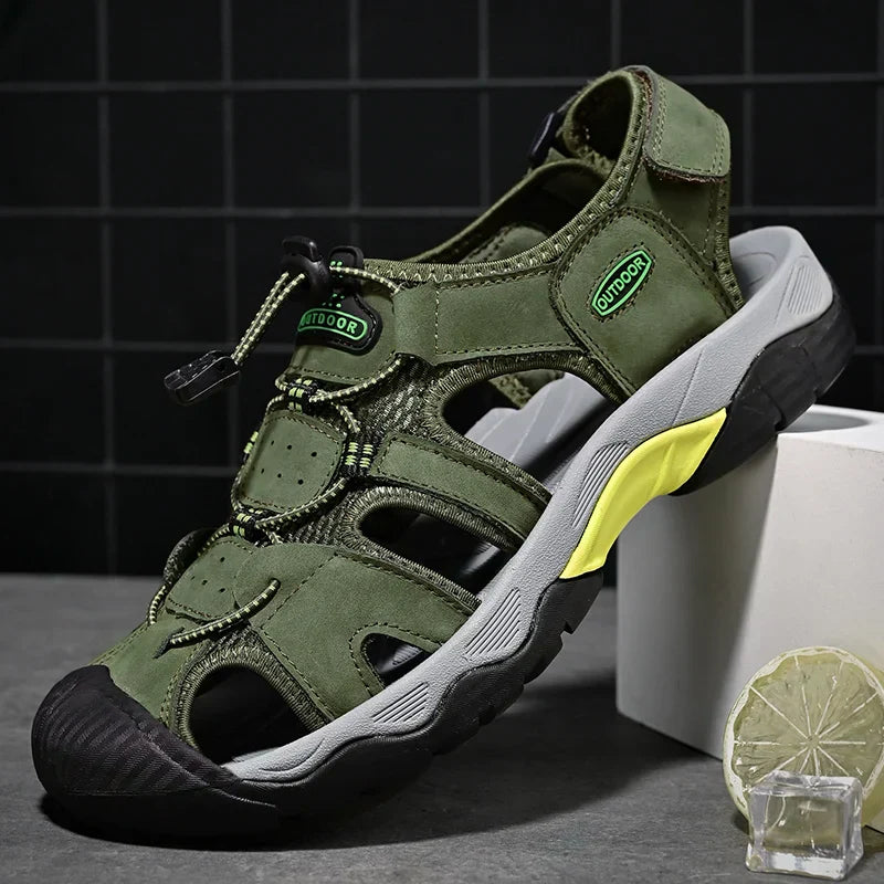 Sandalia Gladiador de Cuero Genuino para Hombre