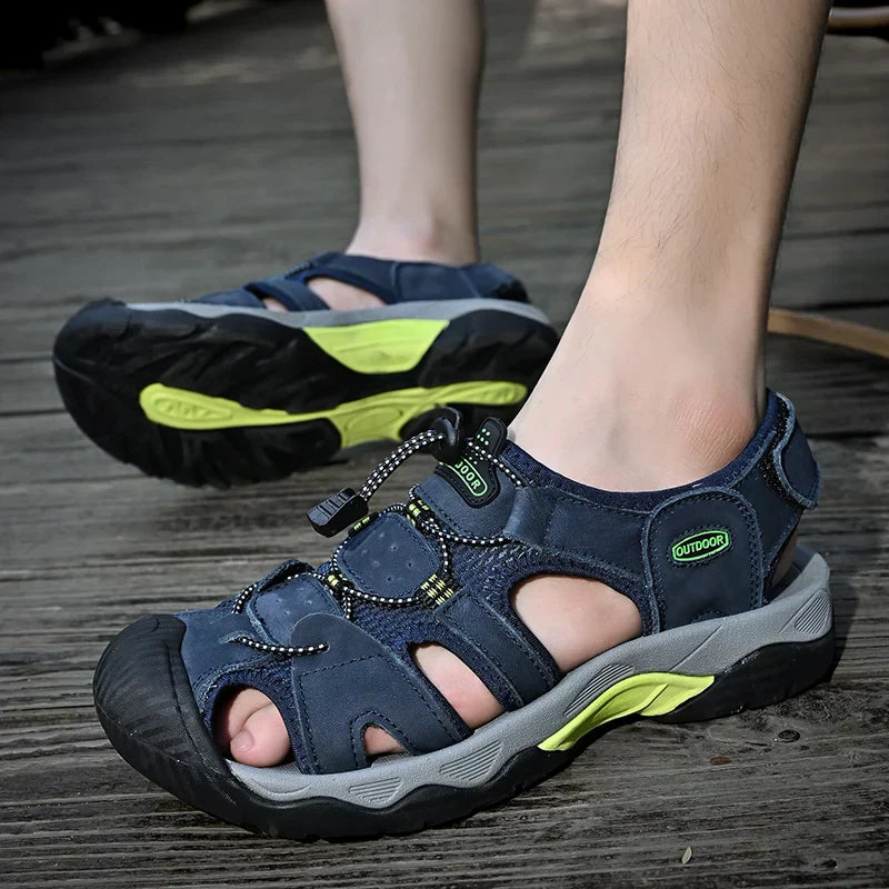 Sandalia Gladiador de Cuero Genuino para Hombre