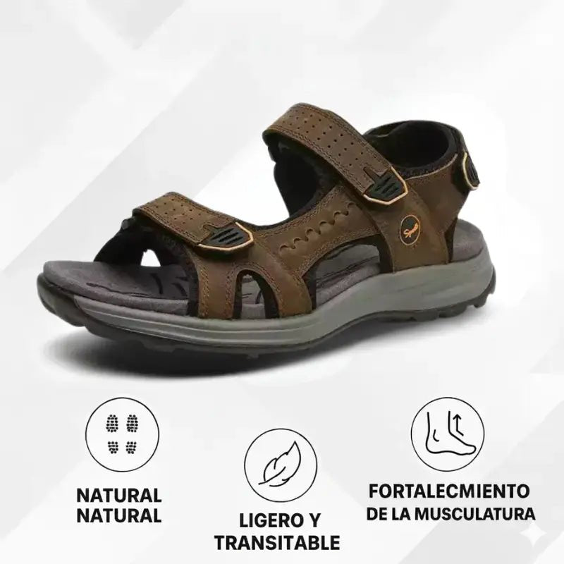 OrthoSport | SANDALIA ORTOPÉDICA DE PIEL PARA HOMBRES - Meriva 🇲🇽